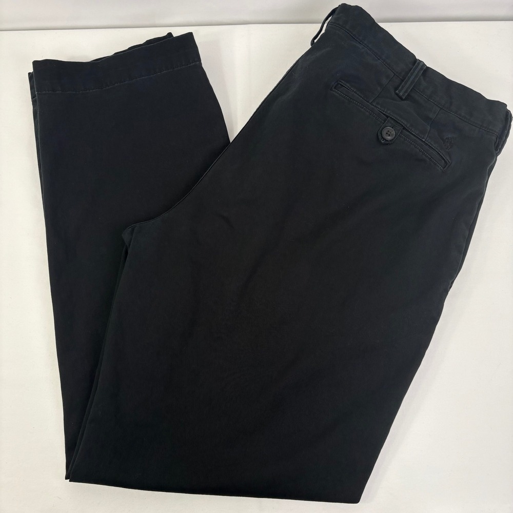 Polo Ralph Lauren Mens Black Stretch Straight Fit Chino Pants 40x32 (40x30.5)